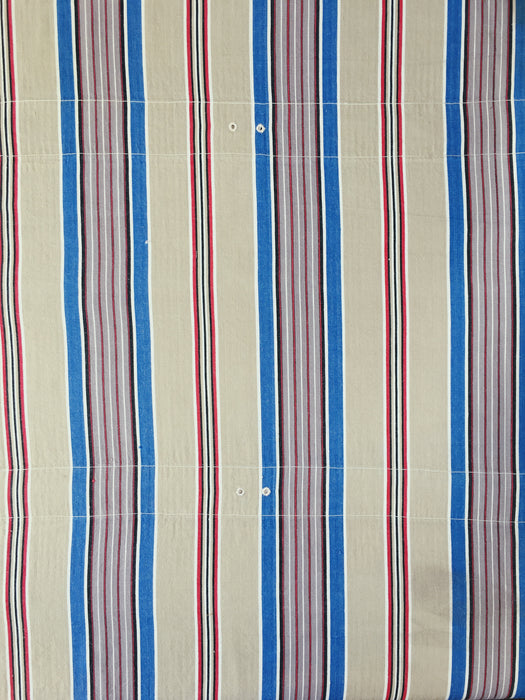 Blue, red and beige striped ticking. Spain c.1950 - Lot of 2 pieces