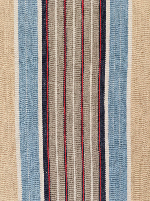 Blue, red and beige striped ticking. Spain c.1950 - Lot of 2 pieces