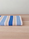 Blue, white and beige striped ticking. Spain c.1950 - 118×100 cm