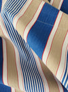 Blue, white and beige striped ticking. Spain c.1950 - 118×100 cm