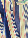 Blue, white and beige striped ticking. Spain c.1950 - Lot of 2 pieces