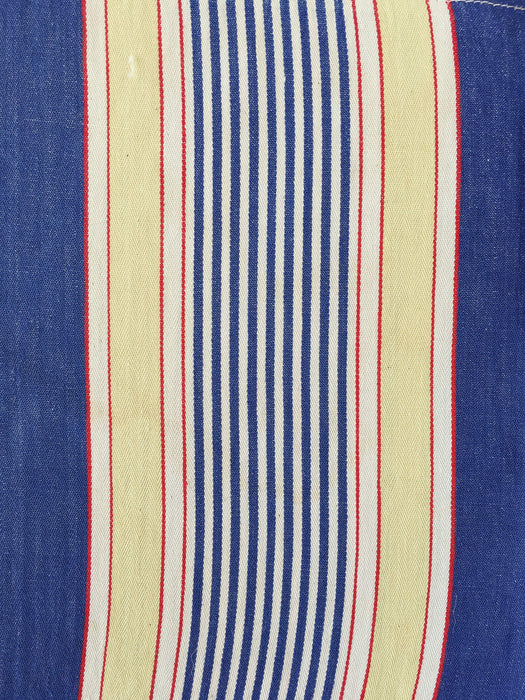 Blue, white and beige striped ticking. Spain c.1950 - Lot of 2 pieces