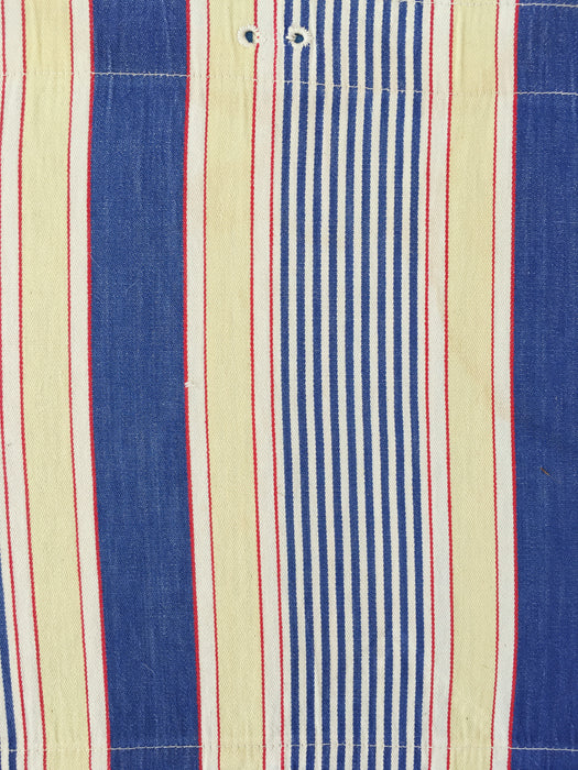 Blue, white and beige striped ticking. Spain c.1950 - Lot of 2 pieces