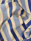 Blue, white and beige striped ticking. Spain c.1950 - Lot of 2 pieces