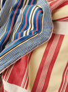 Ticking in narrow blue, white and red stripes. Spain c.1950 - Lot of 2 pieces