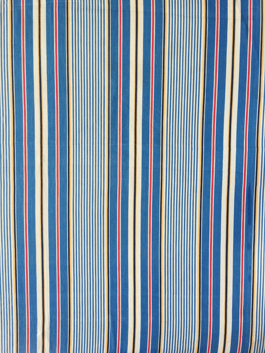 Ticking in narrow blue, white and red stripes. Spain c.1950 - Lot of 2 pieces