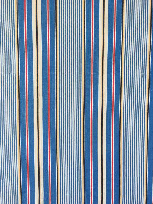 Ticking in narrow blue, white and red stripes. Spain c.1950 - Lot of 2 pieces