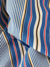 Ticking in narrow blue, white and red stripes. Spain c.1950 - Lot of 2 pieces