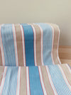 Blue, white and beige striped ticking. Spain c.1950 - 70×218 cm