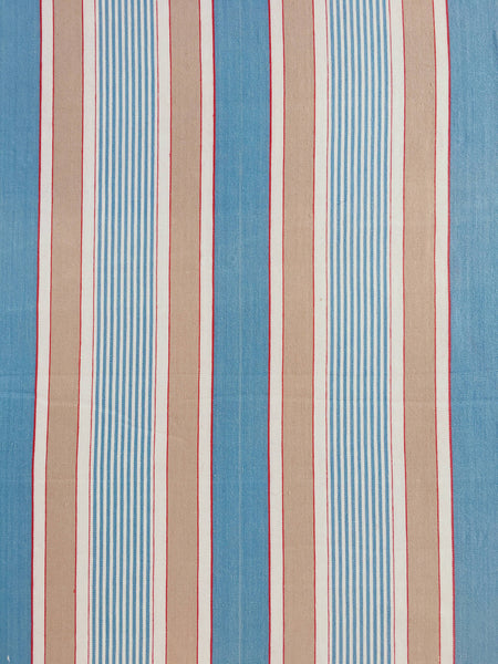 Blue Stripes Antique European Ticking Fabric Recovered Panels REC-RA-AZUL-017 - Ticking Depot