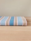 Blue, white and beige striped ticking. Spain c.1950 - 70×218 cm
