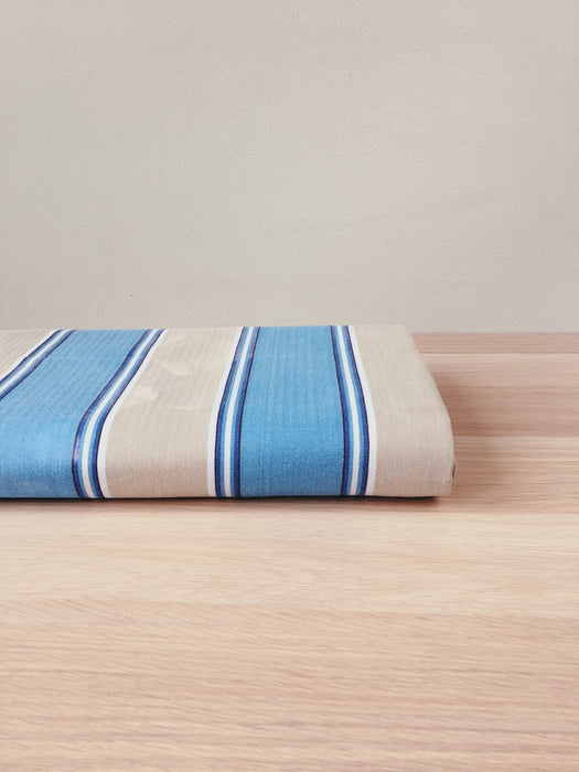 Blue and beige striped ticking. Spain c.1950 - 48×84 cm