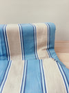 Blue and beige striped ticking. Spain c.1950 - 48×84 cm