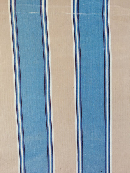 Blue and beige striped ticking. Spain c.1950 - 48×84 cm