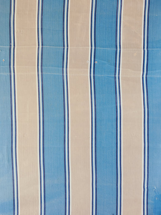 Blue and beige striped ticking. Spain c.1950 - 48×84 cm