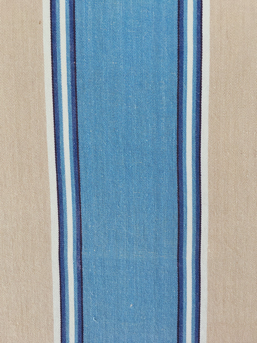 Blue and beige striped ticking. Spain c.1950 - 48×84 cm
