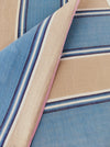 Blue and beige striped ticking. Spain c.1950 - 48×84 cm