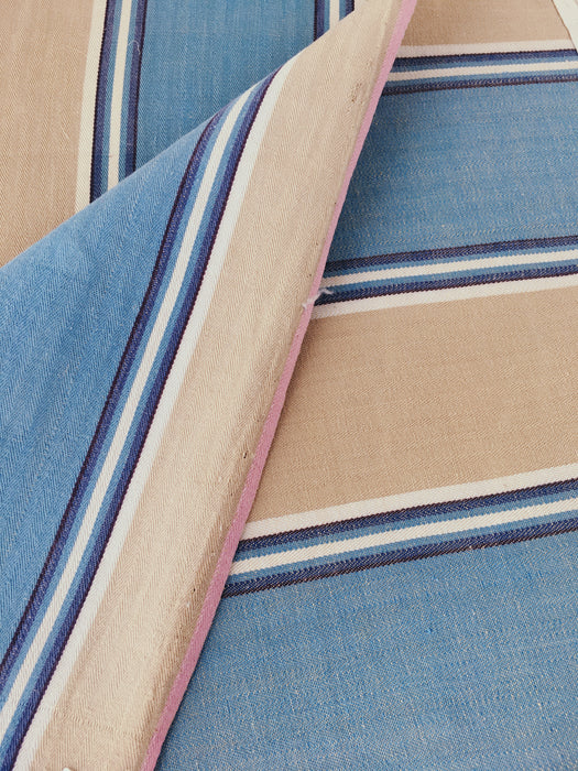 Blue and beige striped ticking. Spain c.1950 - 48×84 cm