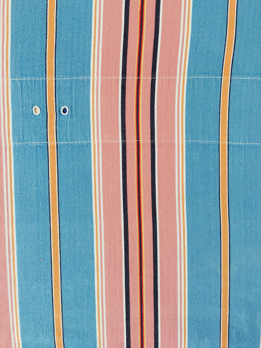 Blue, pink and red striped ticking. Spain c.1950 - 130×152 cm 