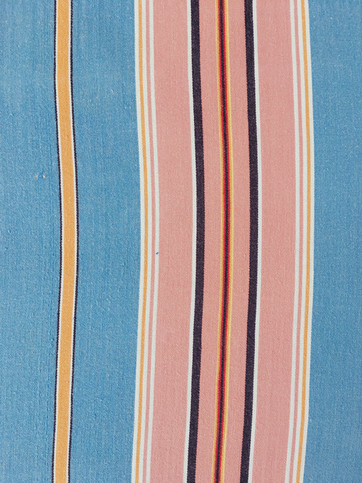Blue, pink and red striped ticking. Spain c.1950 - 130×152 cm 