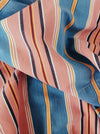 Blue, pink and red striped ticking. Spain c.1950 - 130×152 cm 