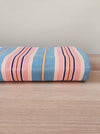 Blue, pink and red striped ticking. Spain c.1950 - 130×152 cm 