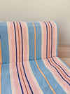 Blue, pink and red striped ticking. Spain c.1950 - 130×152 cm 