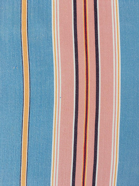 Blue, pink and red striped ticking. Spain c.1950 - 130×152 cm 