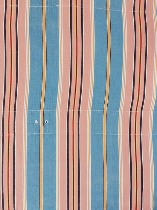 Blue, pink and red striped ticking. Spain c.1950 - 130×152 cm 