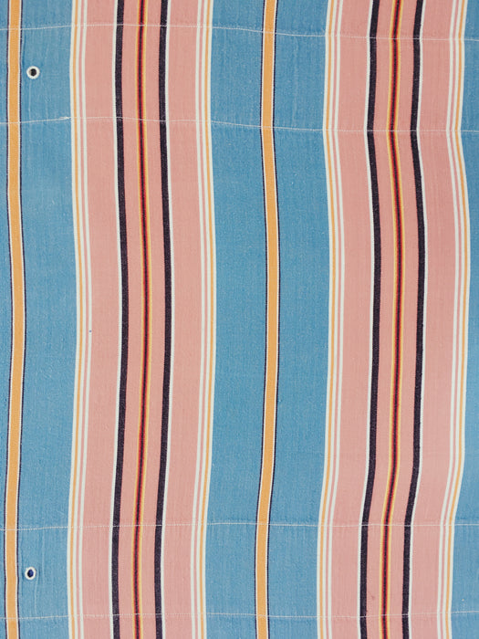 Blue, pink and red striped ticking. Spain c.1950 - 130×152 cm 