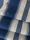Blue and beige striped ticking. Spain c.1900