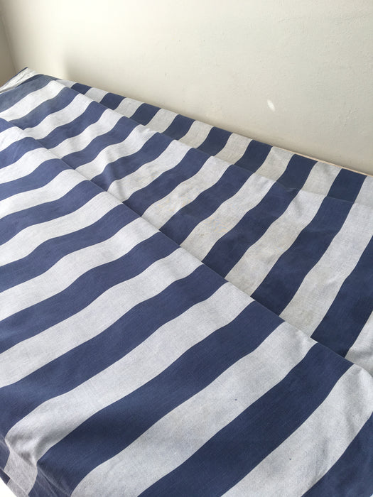 Ticking in blue and gray wide stripes. Spain. Very rare. Early 1900s - 107 cm × 4 meters
