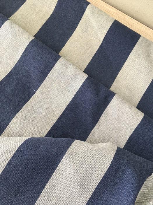 Ticking in blue and gray wide stripes. Spain. Very rare. Early 1900s - 107 cm × 4 meters