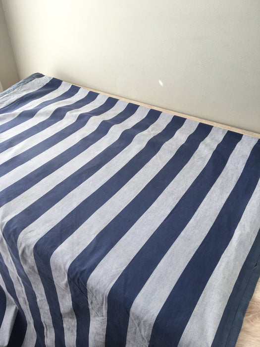 Ticking in blue and gray wide stripes. Spain. Very rare. Early 1900s - 107 cm × 4 meters