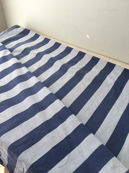 Ticking in blue and gray wide stripes. Spain. Very rare. Early 1900s - 107 cm × 4 meters