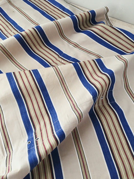 Blue and beige striped ticking. Spain c.1940 - Lot of 5 pieces