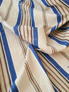 Blue and beige striped ticking. Spain c.1940 - Lot of 5 pieces