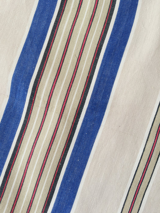 Blue and beige striped ticking. Spain c.1940 - Lot of 5 pieces