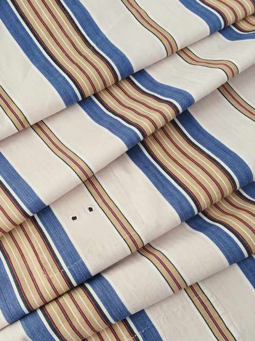 Blue and beige striped ticking. Spain c.1940