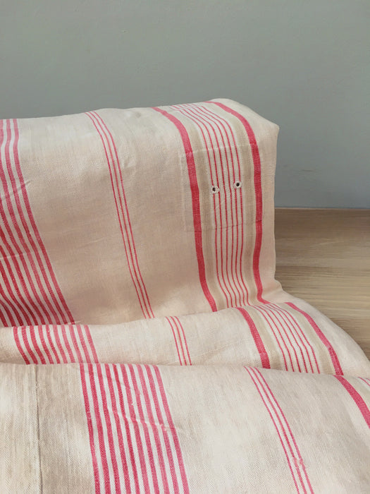 Red and beige striped ticking. Marvelous. Spain c.1900 - 4+ meters
