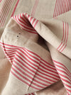 Red and beige striped ticking. Marvelous. Spain c.1900 - 4+ meters