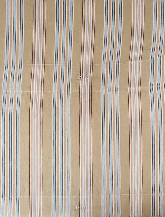 Beige and light blue striped ticking. Spain c.1950 - 142×184 cm