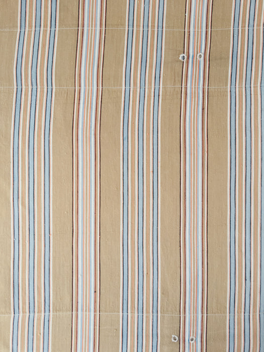 Beige and light blue striped ticking. Spain c.1950 - 142×184 cm