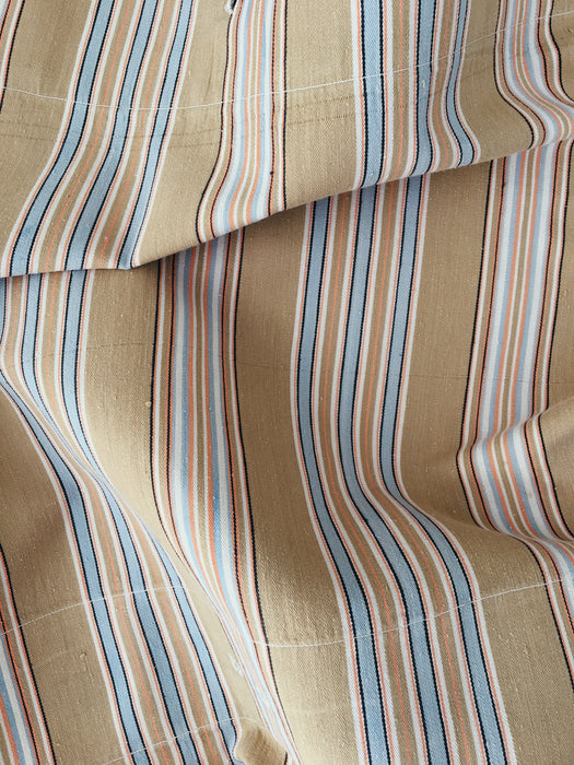 Beige and light blue striped ticking. Spain c.1950 - 142×184 cm