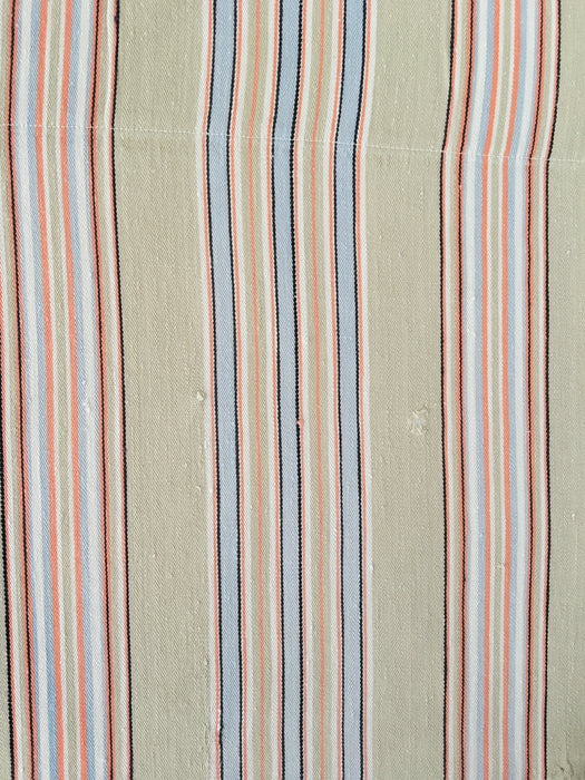 Beige and light blue striped ticking. Spain c.1950 - Lot of 2 pieces