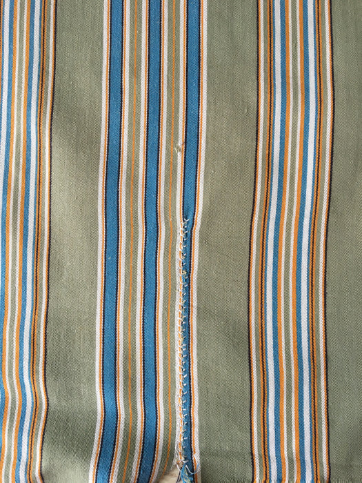 Beige and light blue striped ticking. Spain c.1950 - Lot of 3 pieces