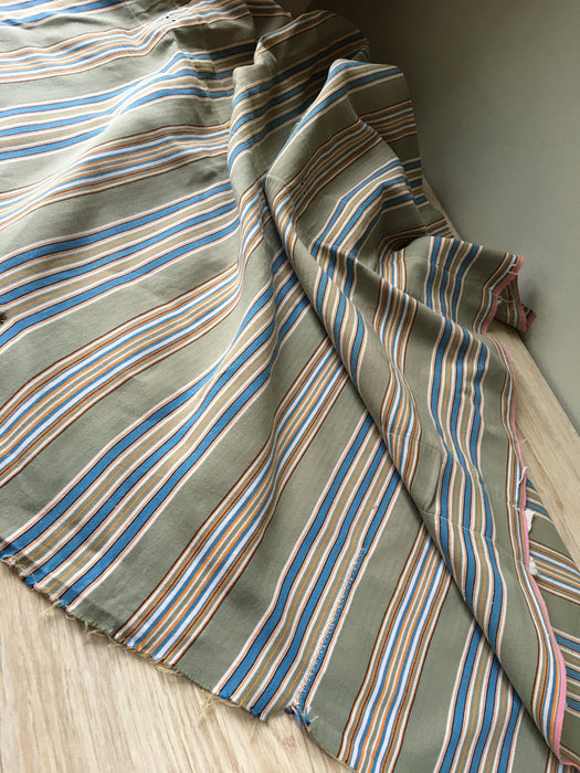 Beige and light blue striped ticking. Spain c.1950 - Lot of 3 pieces