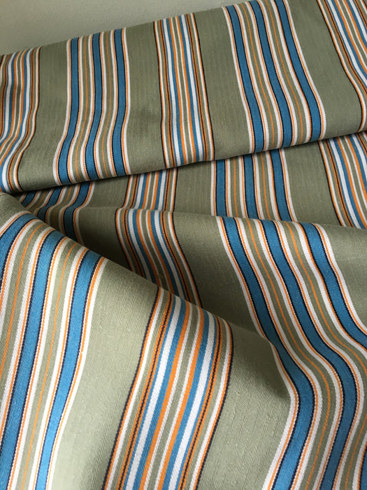 Beige and light blue striped ticking. Spain c.1950 - Lot of 3 pieces