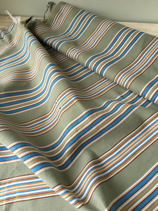 Beige and light blue striped ticking. Spain c.1950 - Lot of 3 pieces