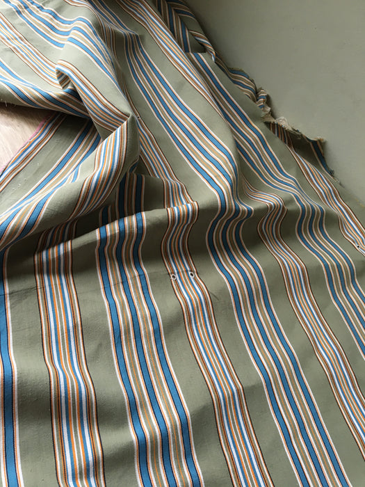 Beige and light blue striped ticking. Spain c.1950 - Lot of 3 pieces